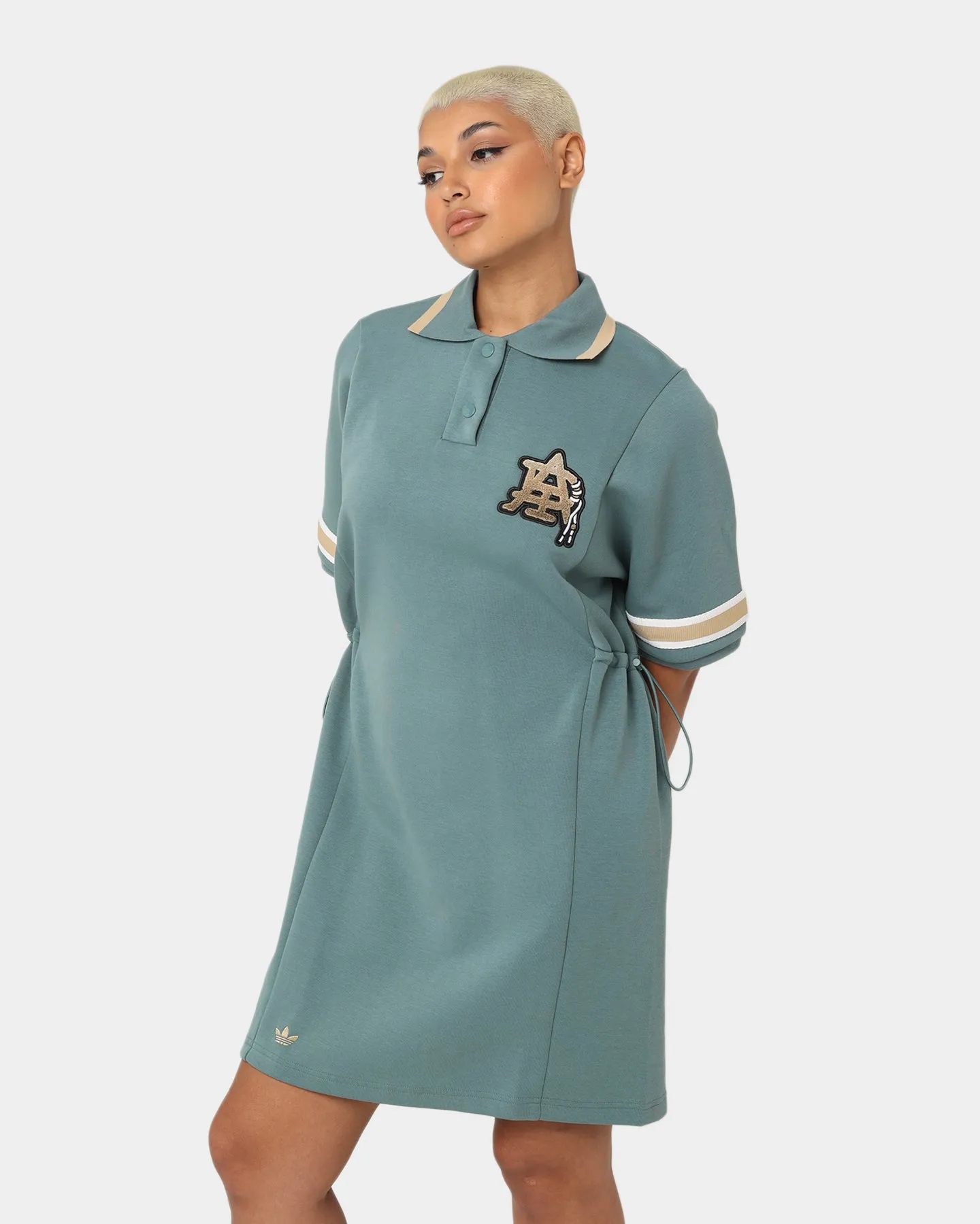 Adidas Women's Modern Collegiate Polo Dress Hazy Emerald