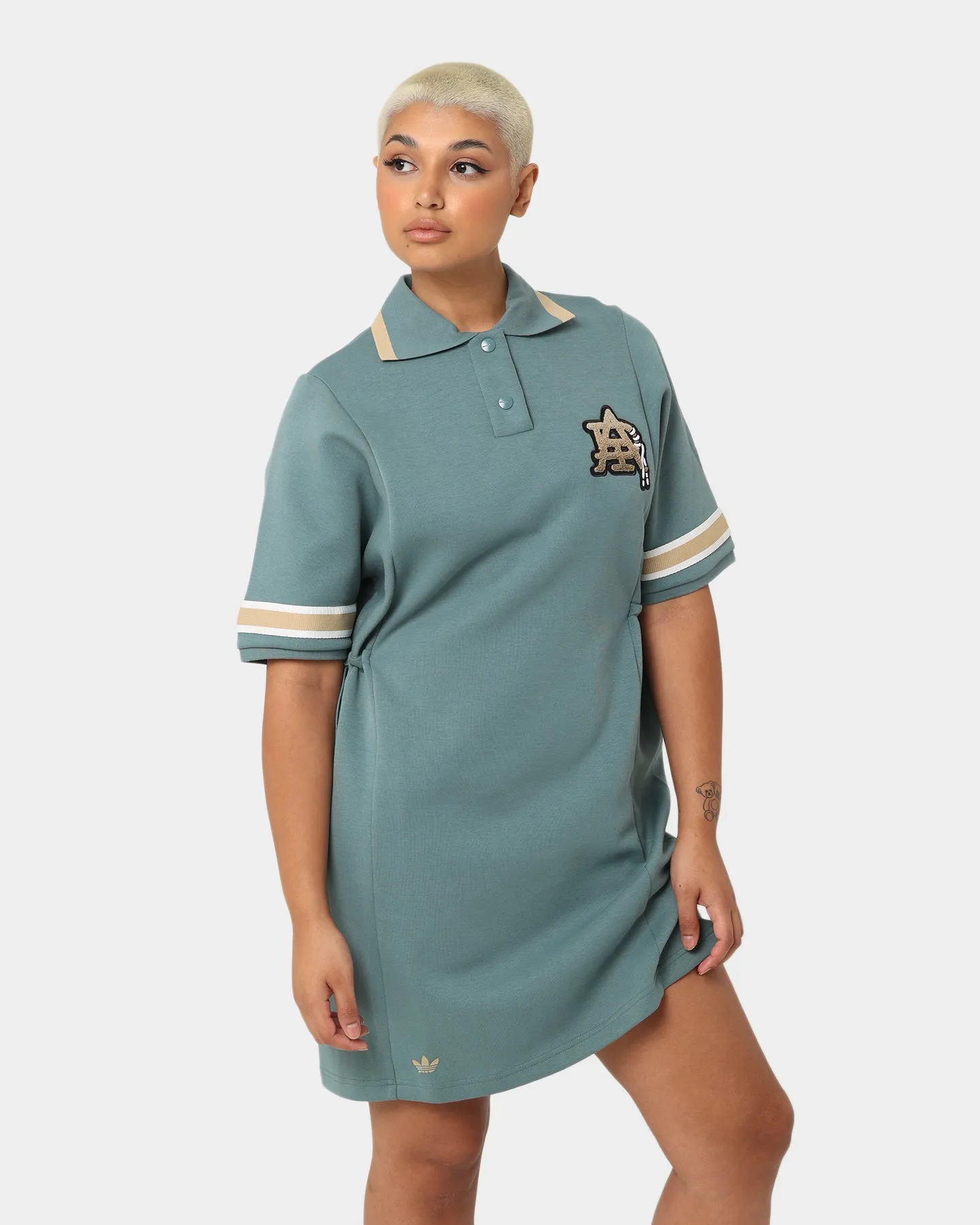 Adidas Women's Modern Collegiate Polo Dress Hazy Emerald