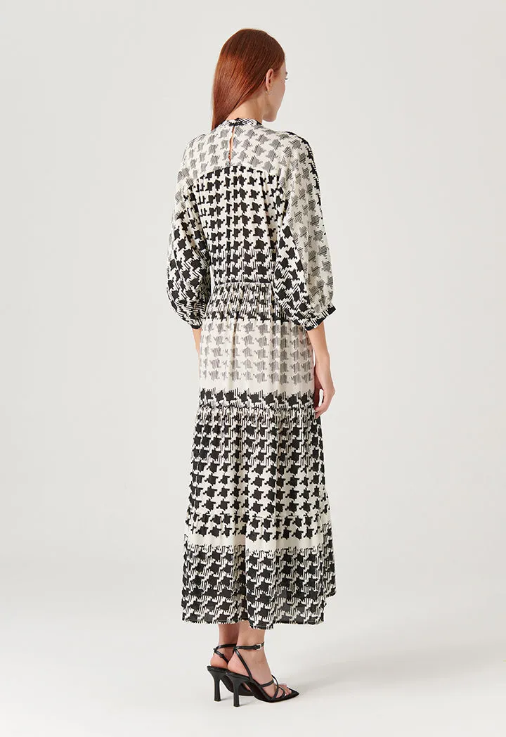 All Over Contrast Abstract Printed Dress