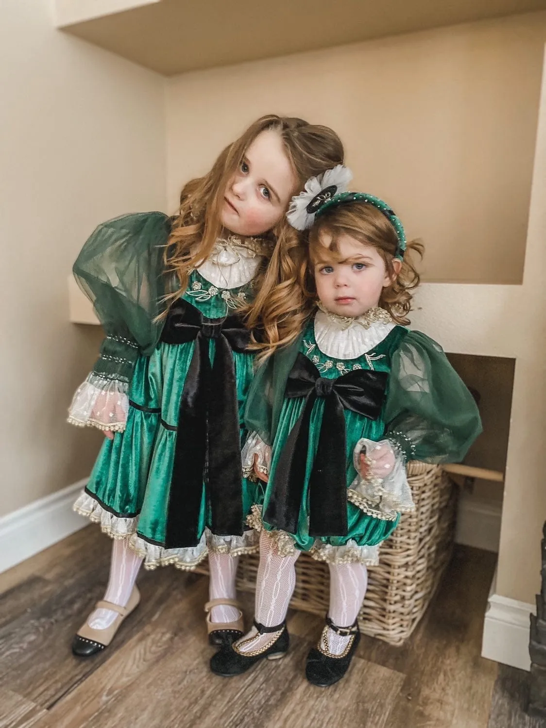 Aurora Royal Green Velour Dress