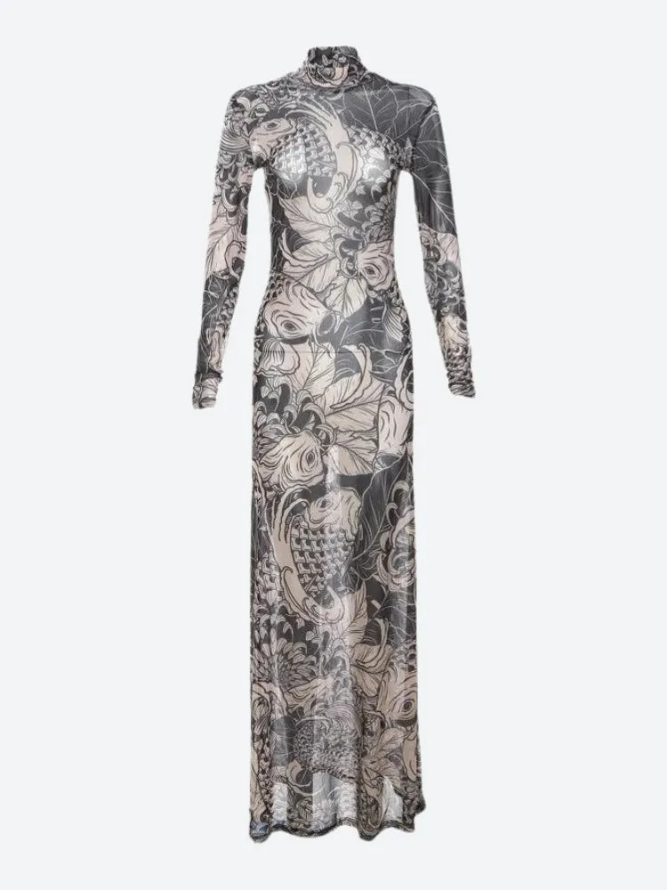 Baddie Tattoo Maxi Dress