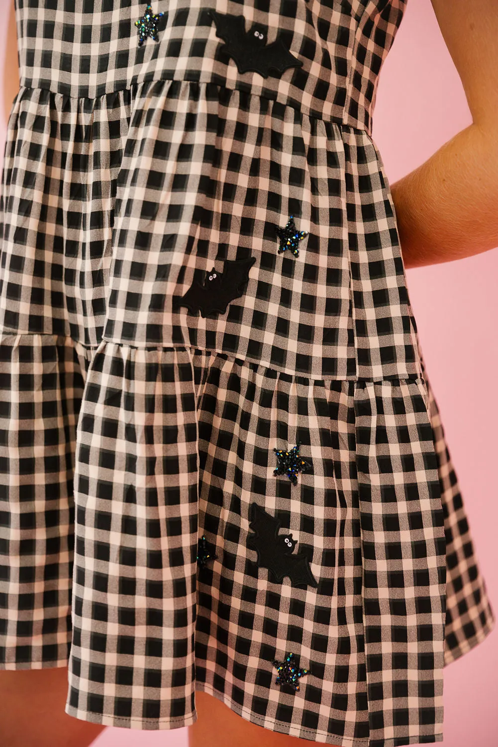 BAT GIRL GINGHAM ROMPERS