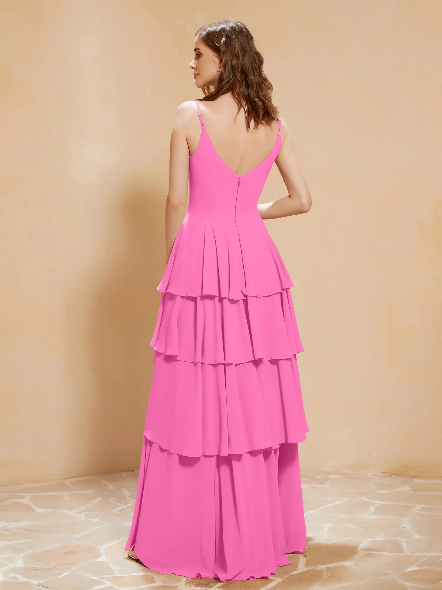 Boho V-neck Floor-length Dress Flowy Ruffles Azalea Plus Size