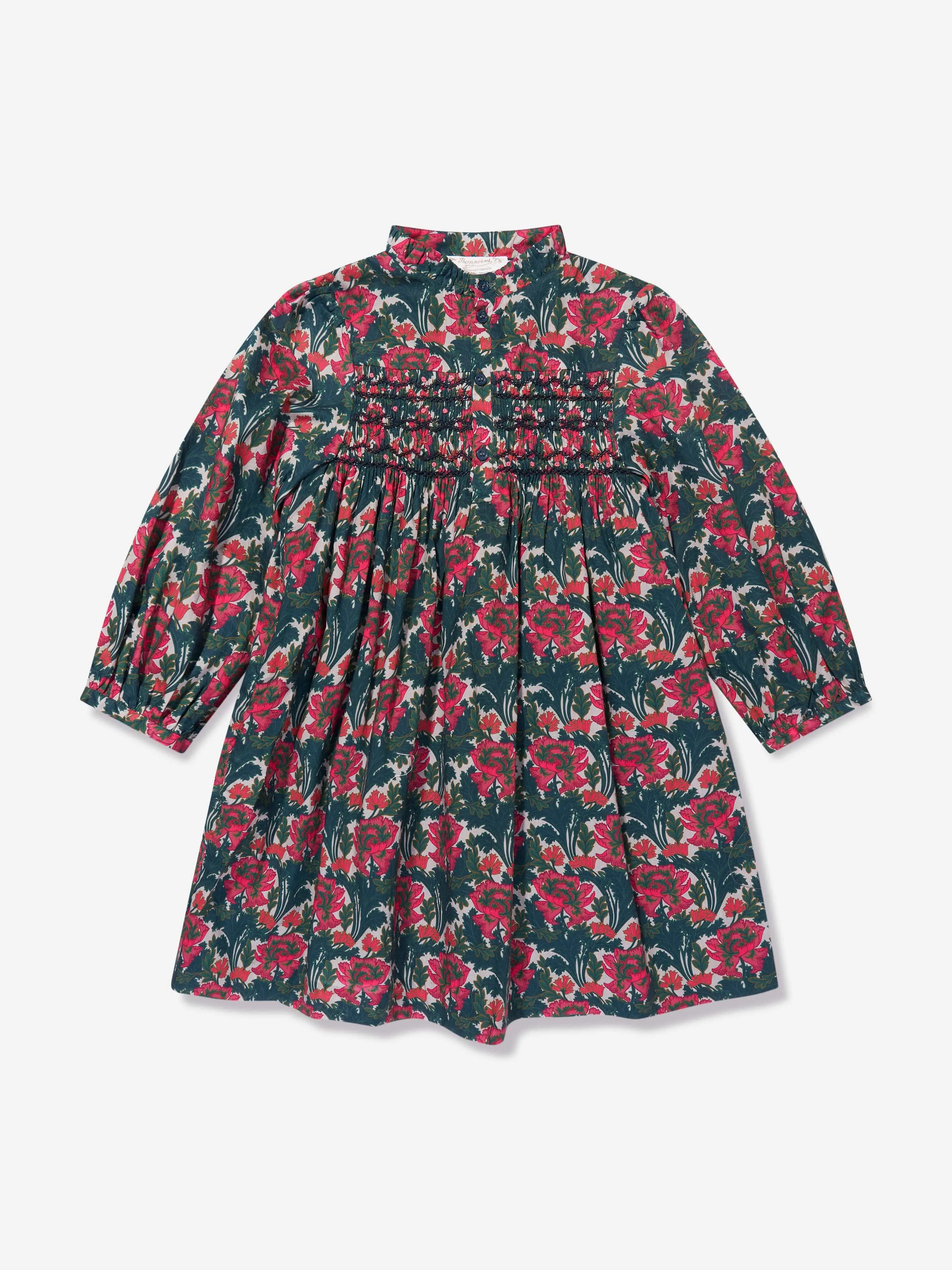 Bonpoint Girls Tamsin Smocked Dress in Multicolour