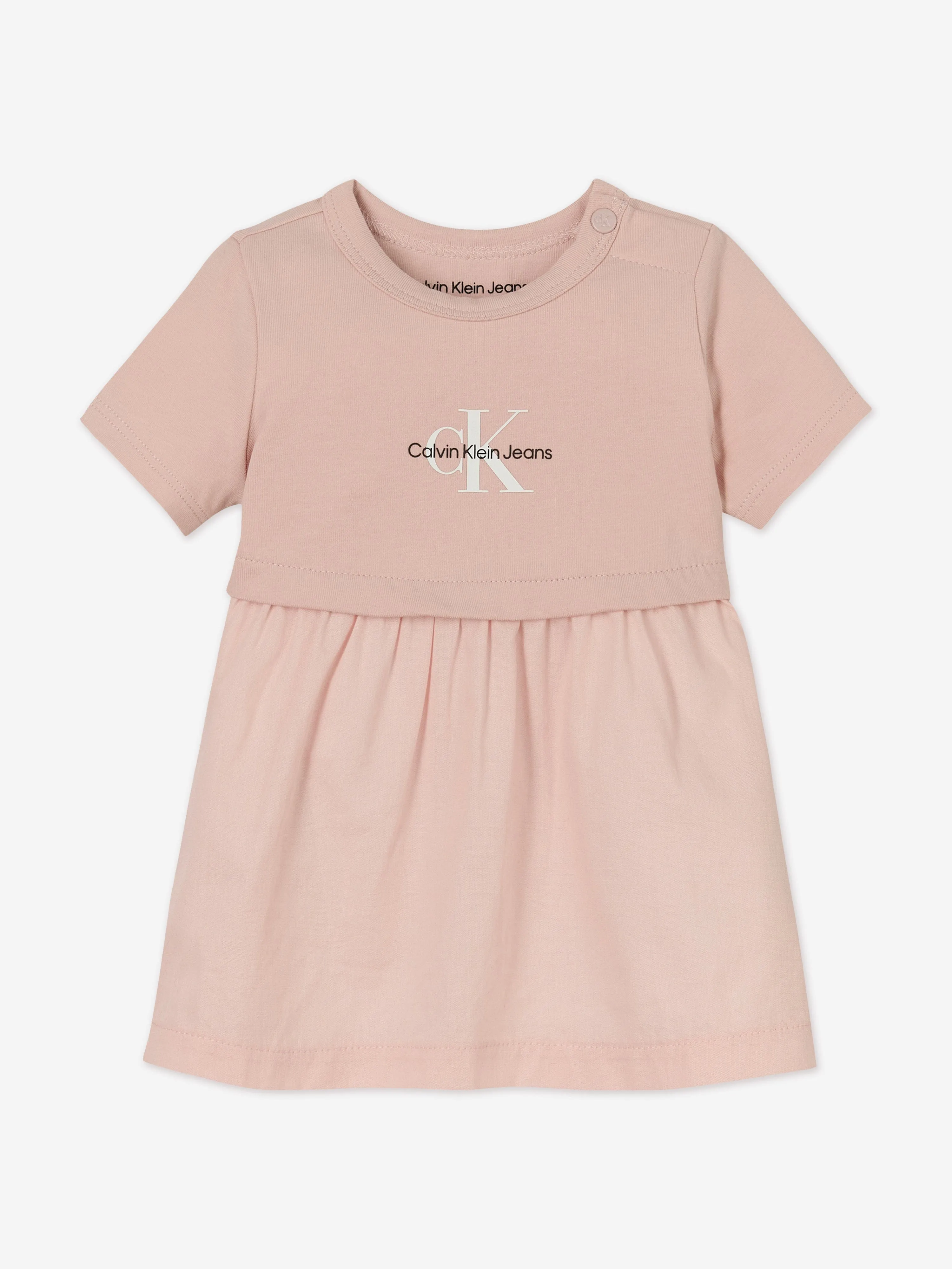 Calvin Klein Baby Girls Monogram Logo Dress in Pink