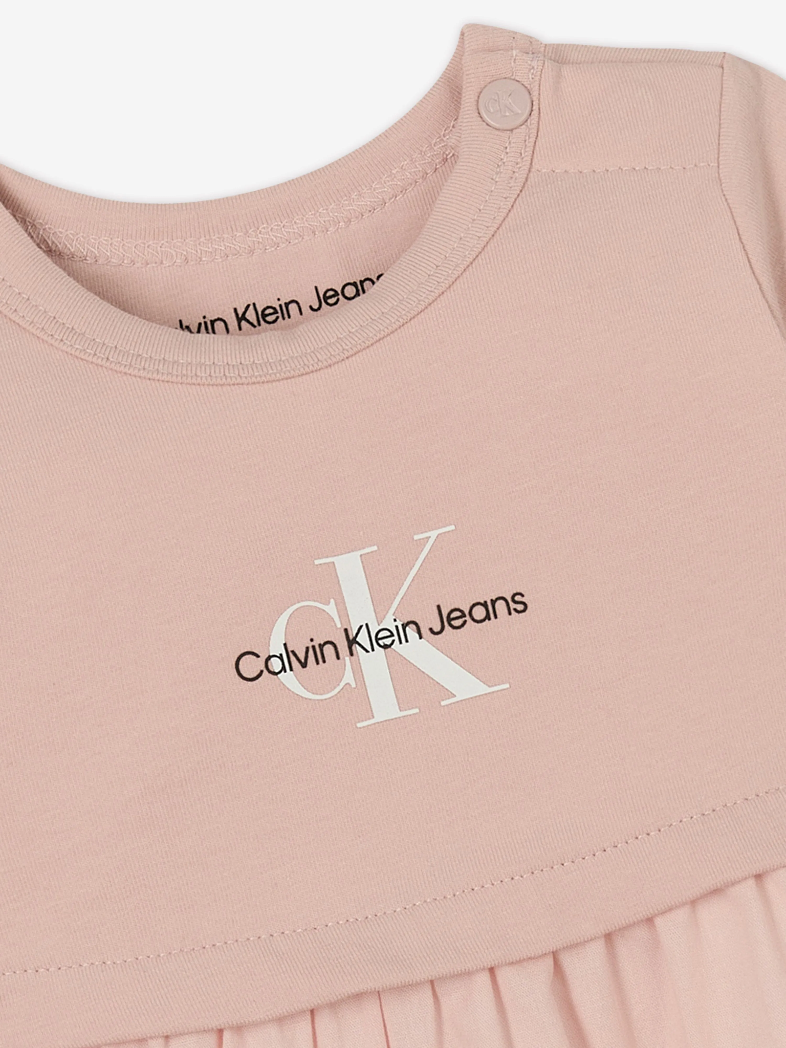 Calvin Klein Baby Girls Monogram Logo Dress in Pink