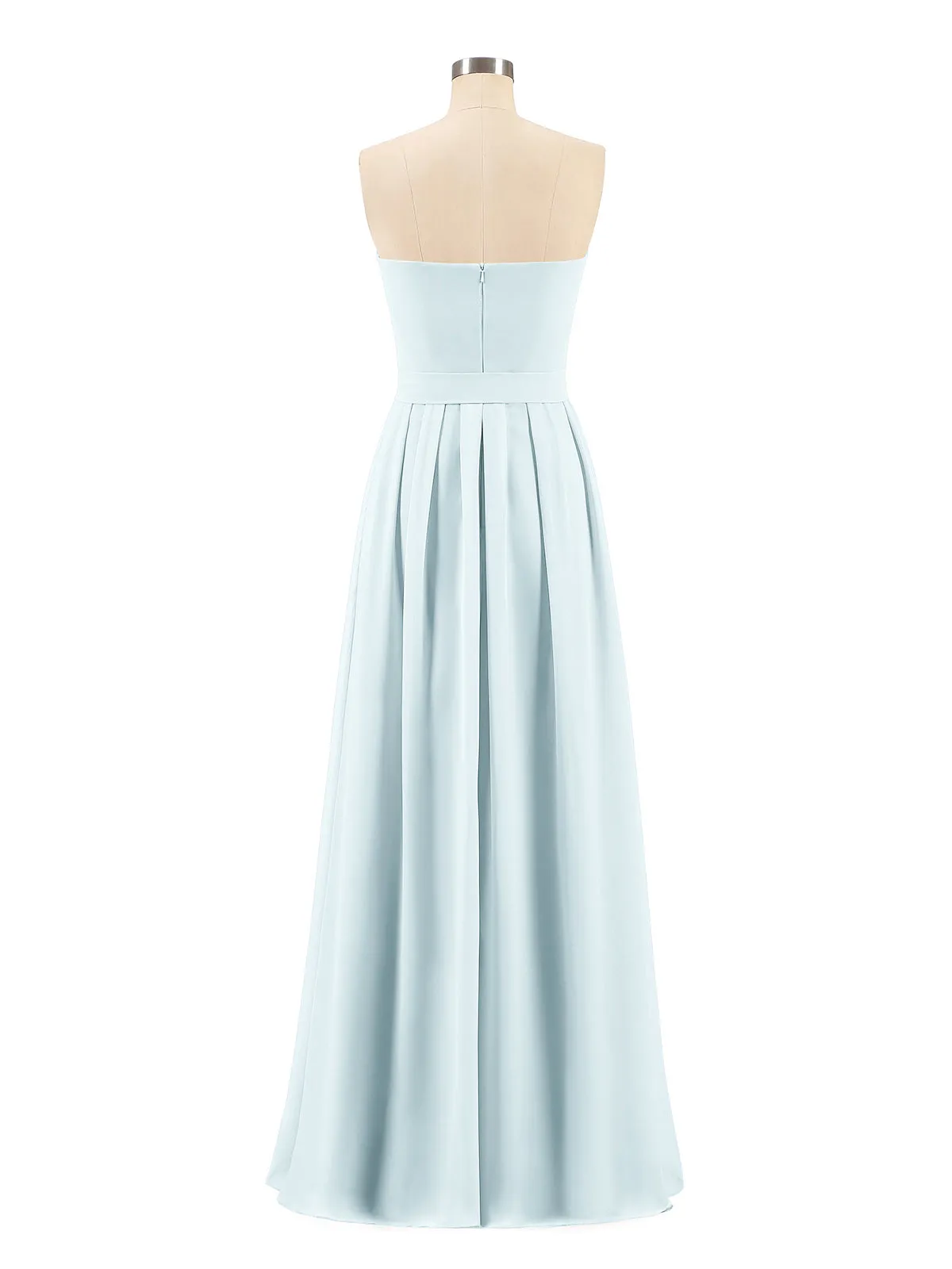 Chiffon Strapless Bridesmaid Gown with Sash-Mist