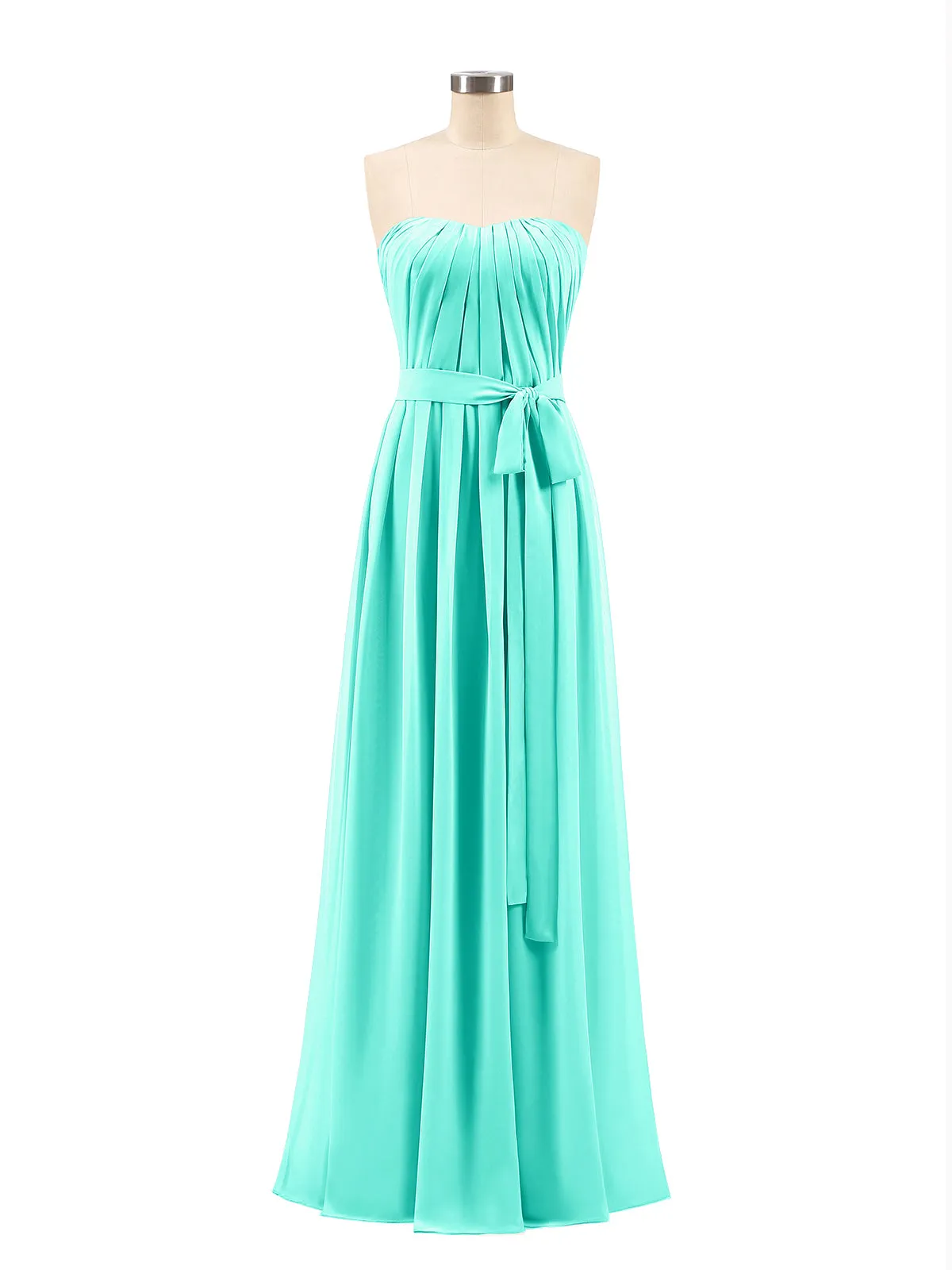 Chiffon Strapless Bridesmaid Gown with Sash-Spa