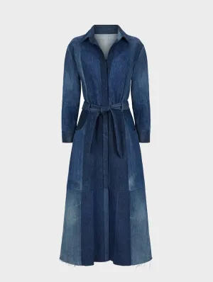 Classic Denim Dress Dark Blue