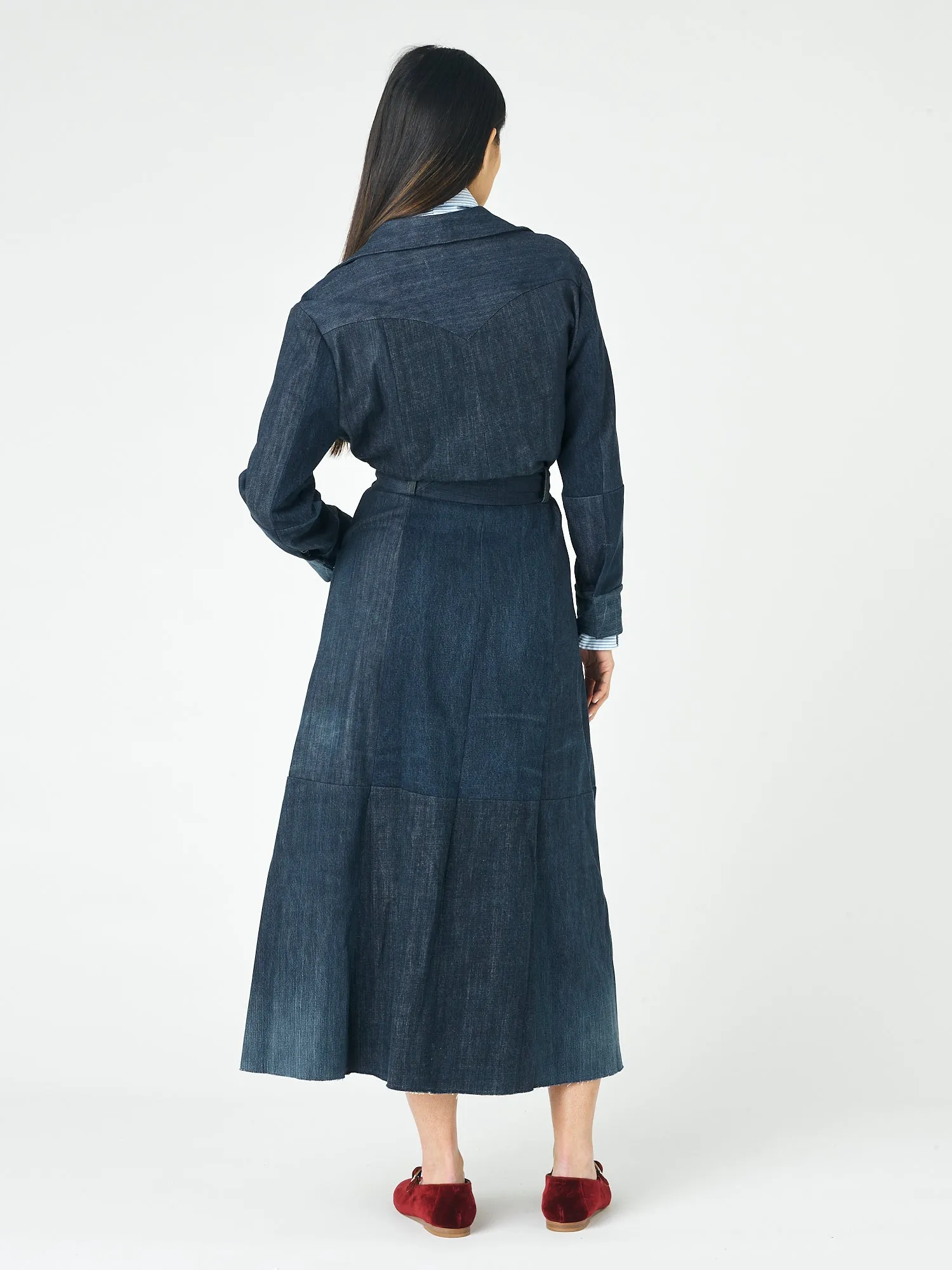 Classic Denim Dress Dark Blue