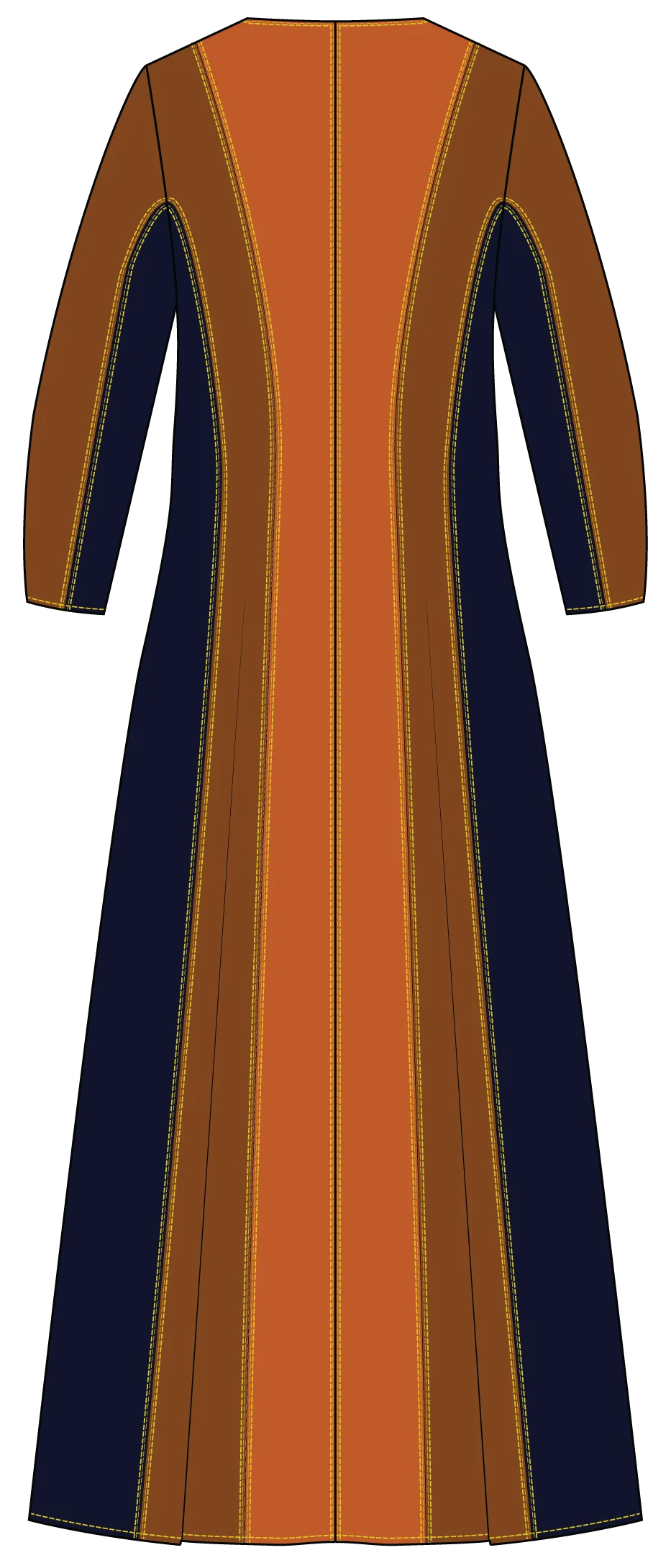 Colour-blocked Silk Dress