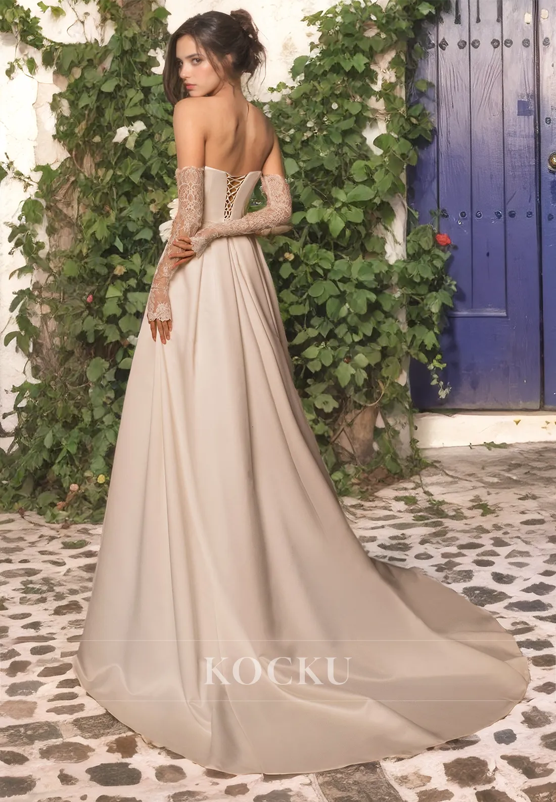 Couture & Ornate Off-Shoulder Appliques Long sleeves A-Line Wedding Dress