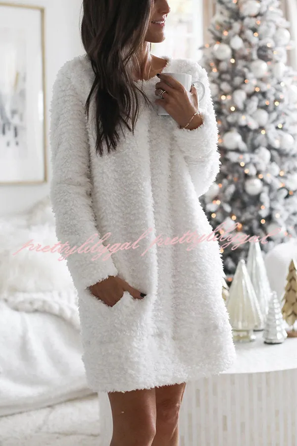 Cozy Corner Fleece Pocketed Lounge Sleep Dress