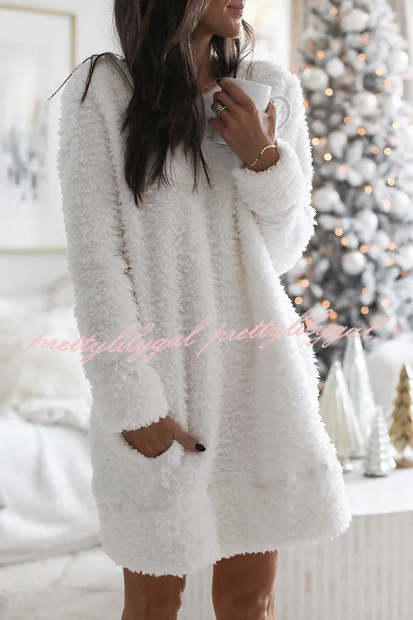 Cozy Corner Fleece Pocketed Lounge Sleep Dress