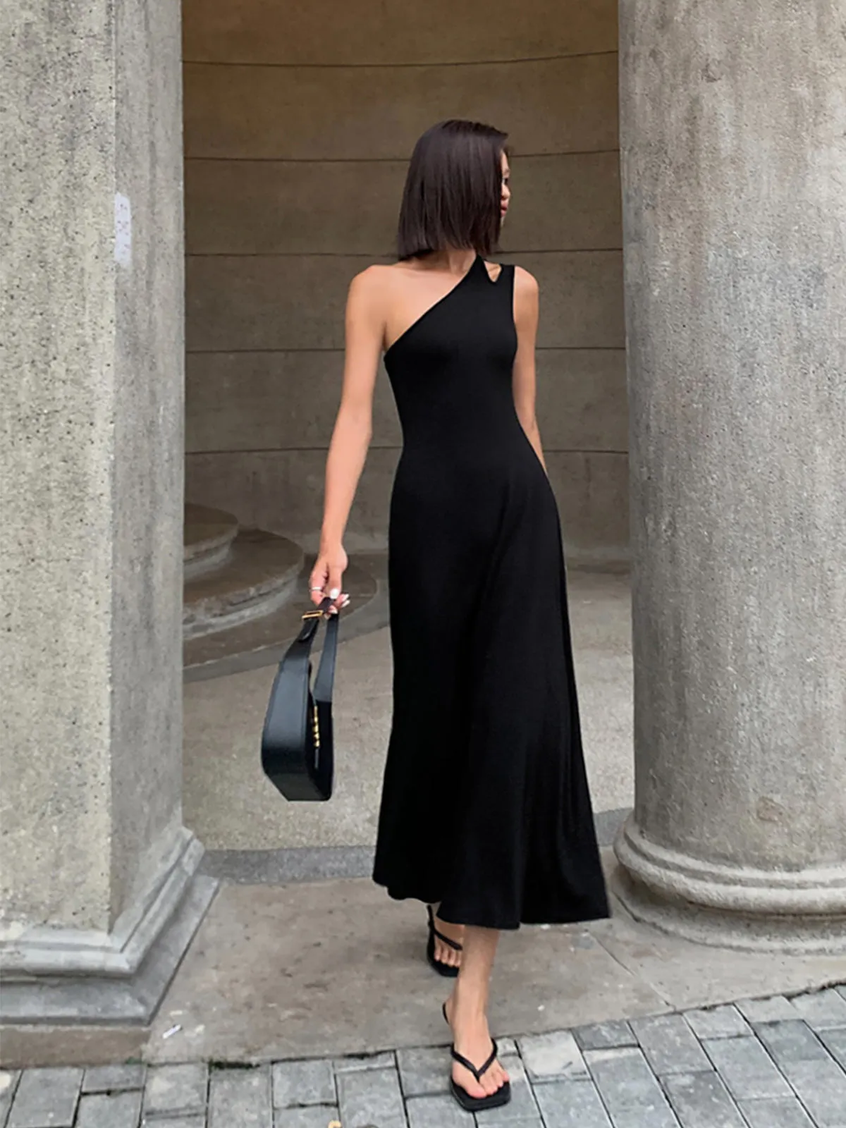 Cutout Backless Graceful Long Knit Dress