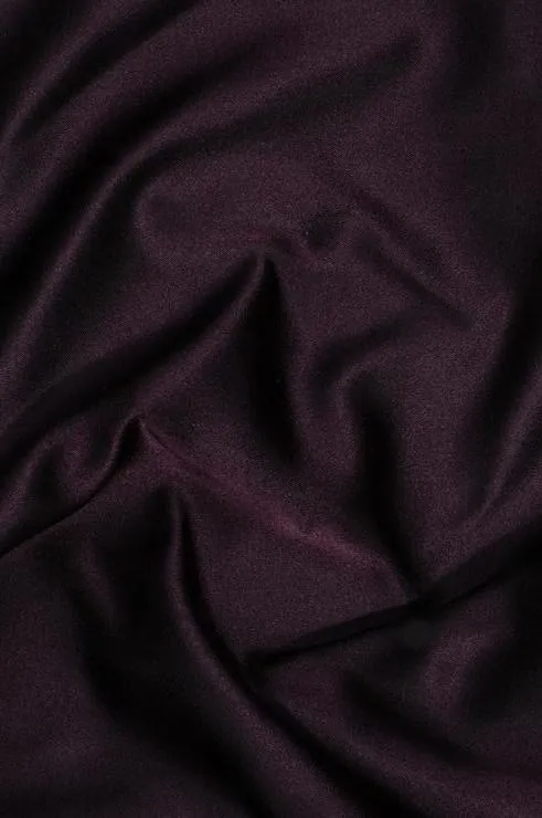 Dark Eggplant Purple Double Face Duchess Satin Fabric