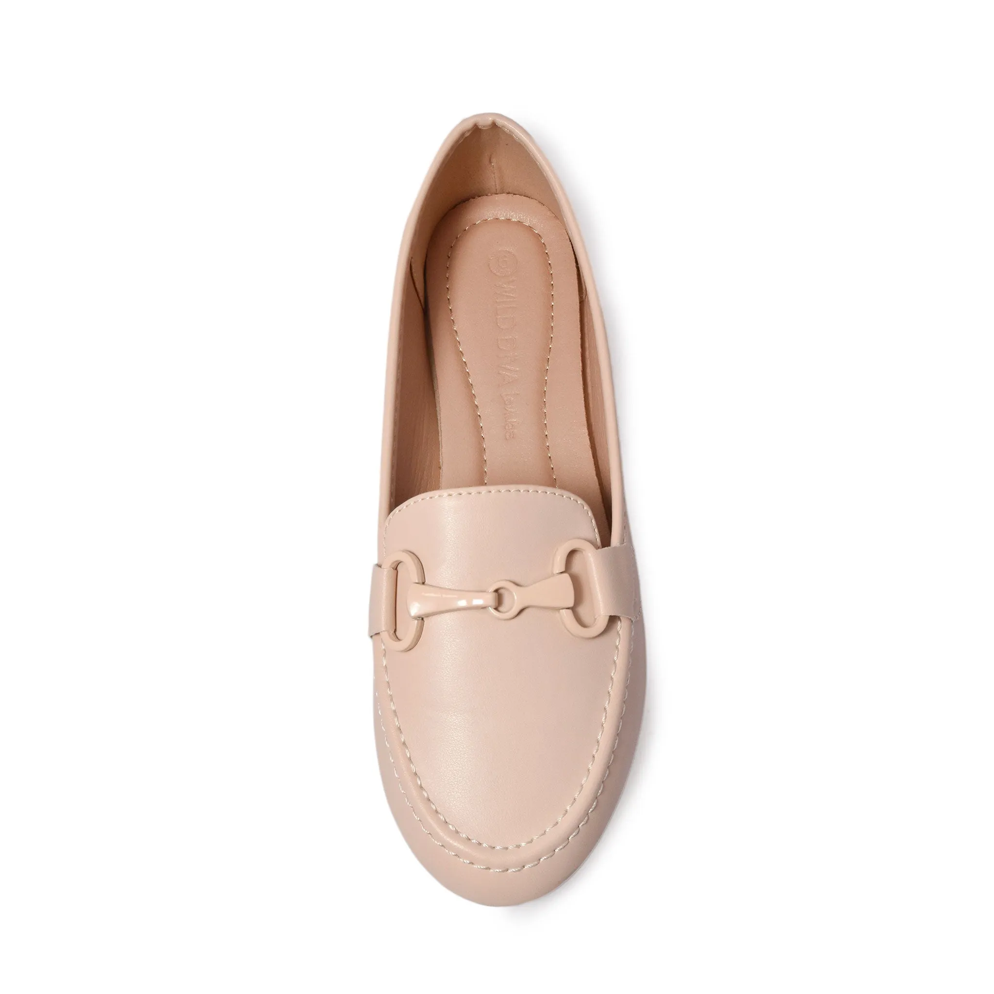 ELLIS-01 Classic Almond Toe Metal Hardware Loafer Flats