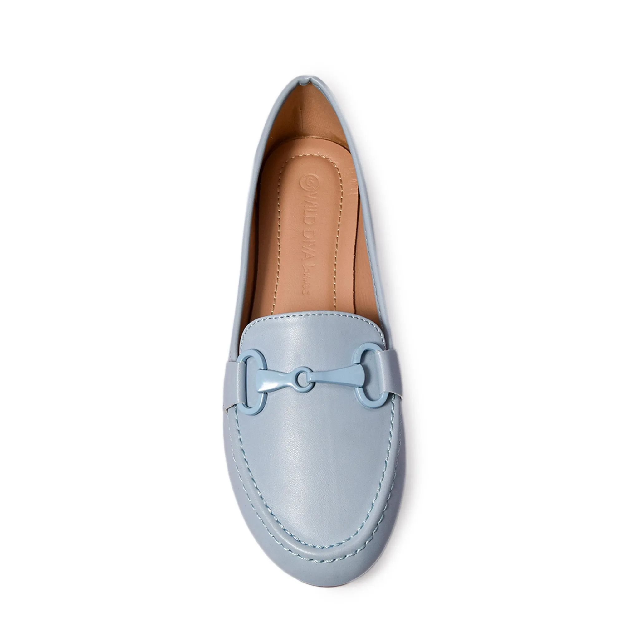 ELLIS-01 Classic Almond Toe Metal Hardware Loafer Flats