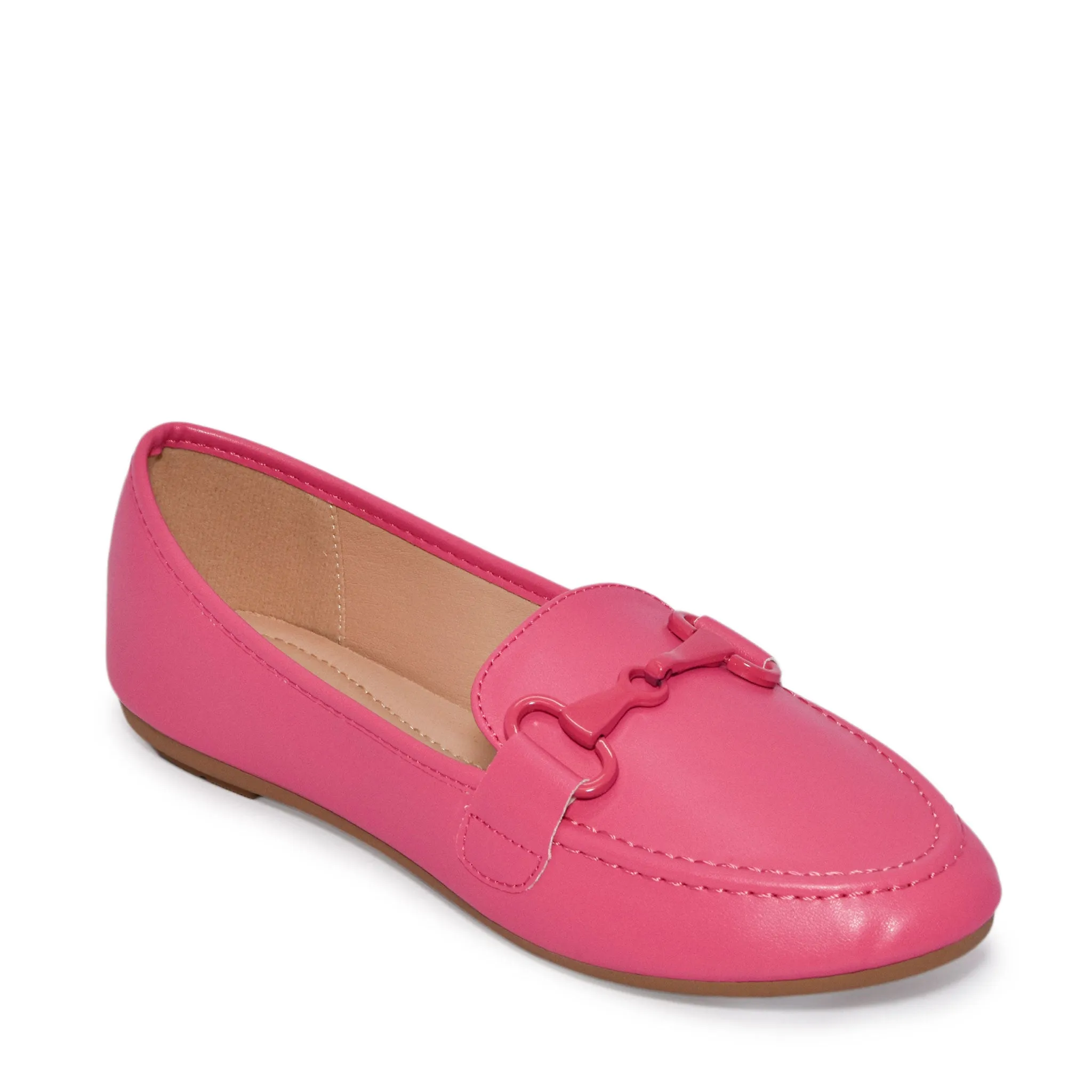 ELLIS-01 Classic Almond Toe Metal Hardware Loafer Flats