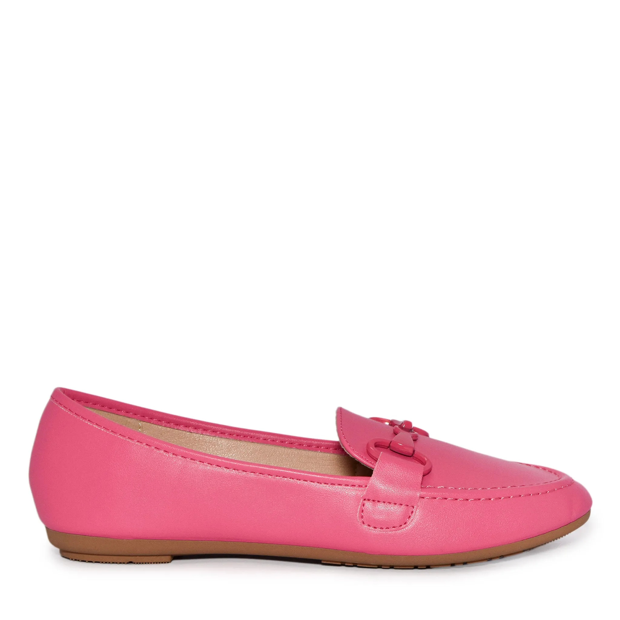 ELLIS-01 Classic Almond Toe Metal Hardware Loafer Flats