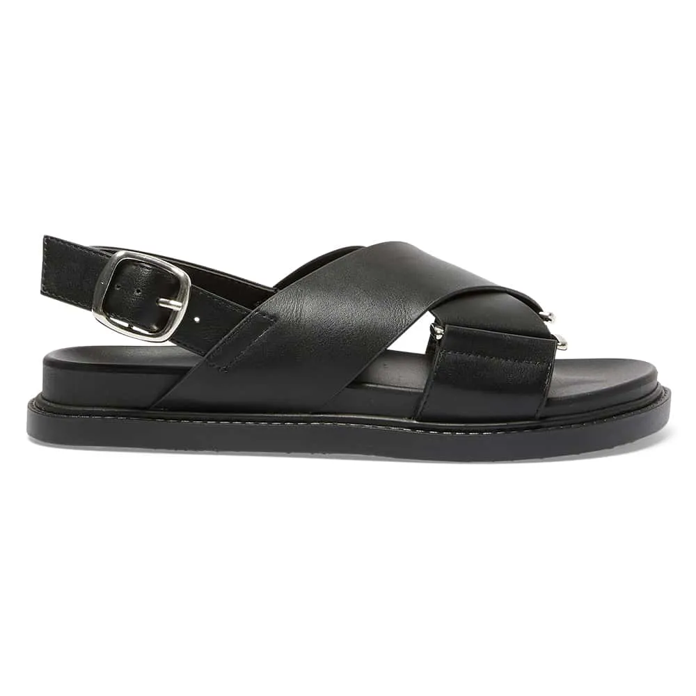 Fabian Sandal in Black Smooth