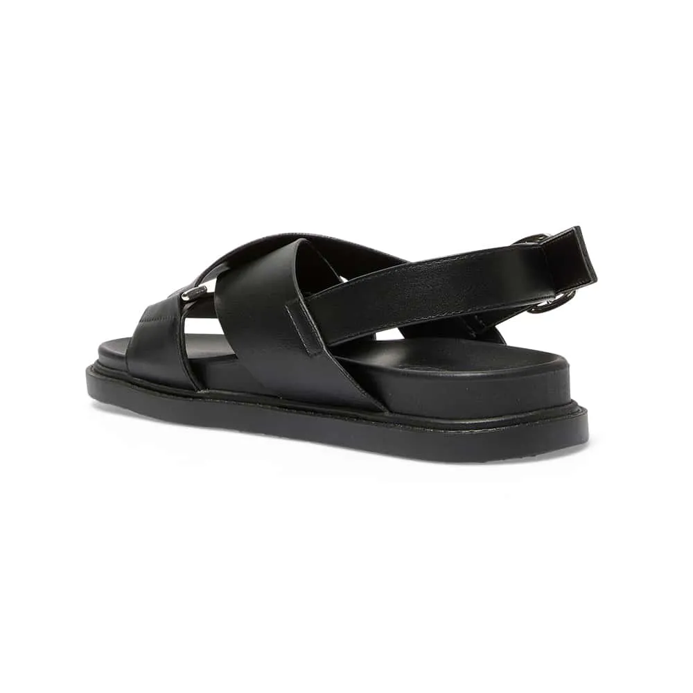 Fabian Sandal in Black Smooth