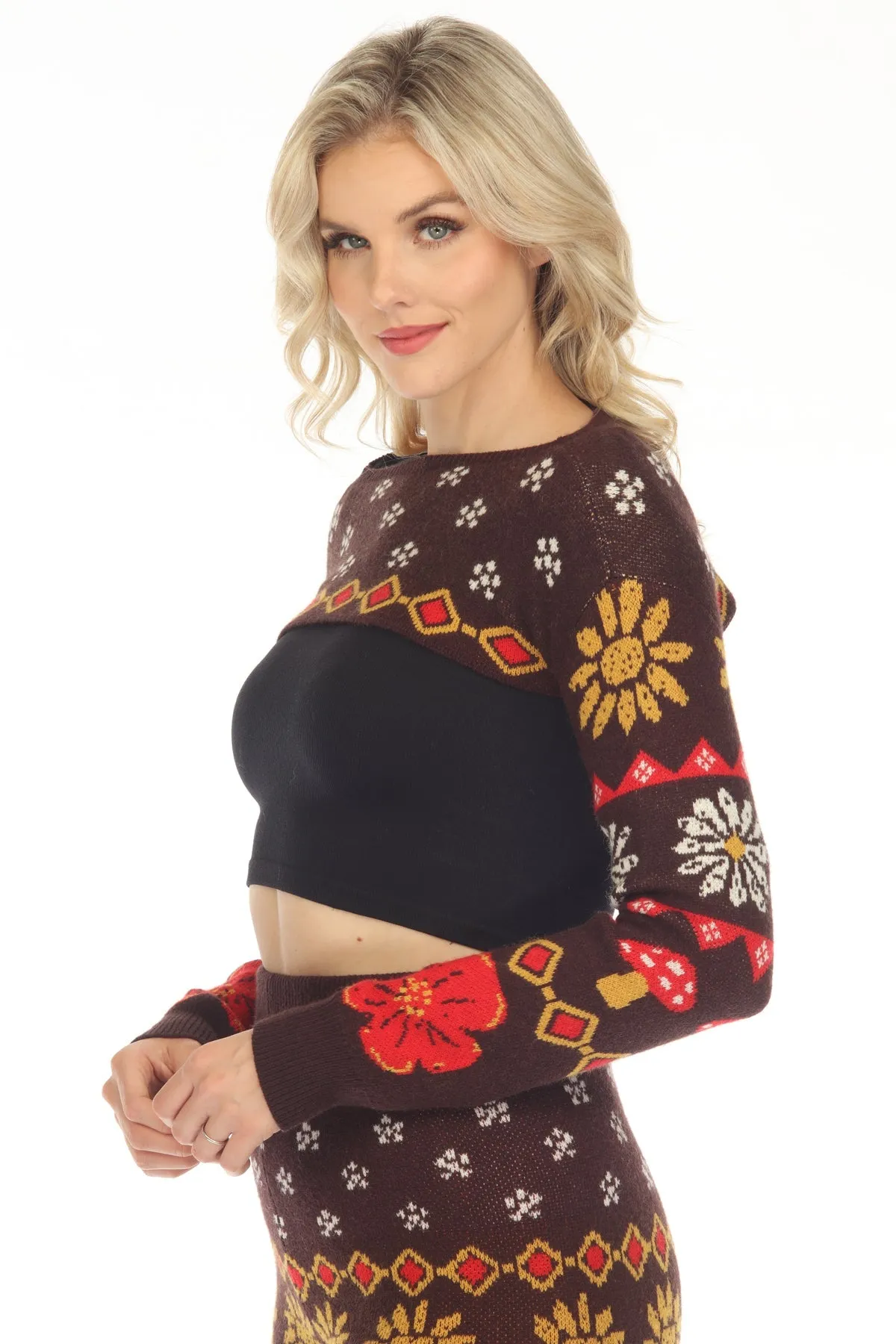 Fair Isle Mushroom Sweater Shrug