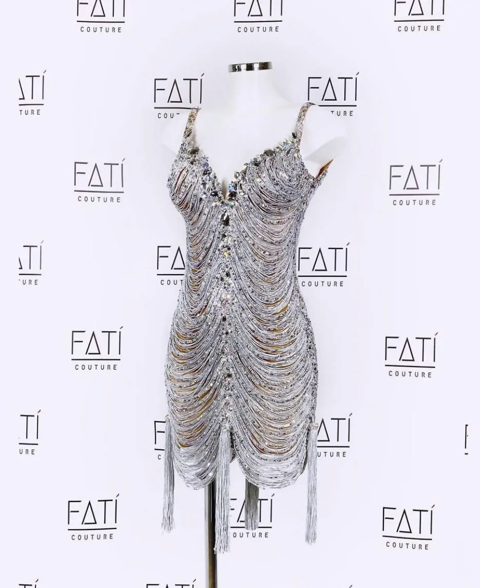 FATI Couture Silver Latin Dress