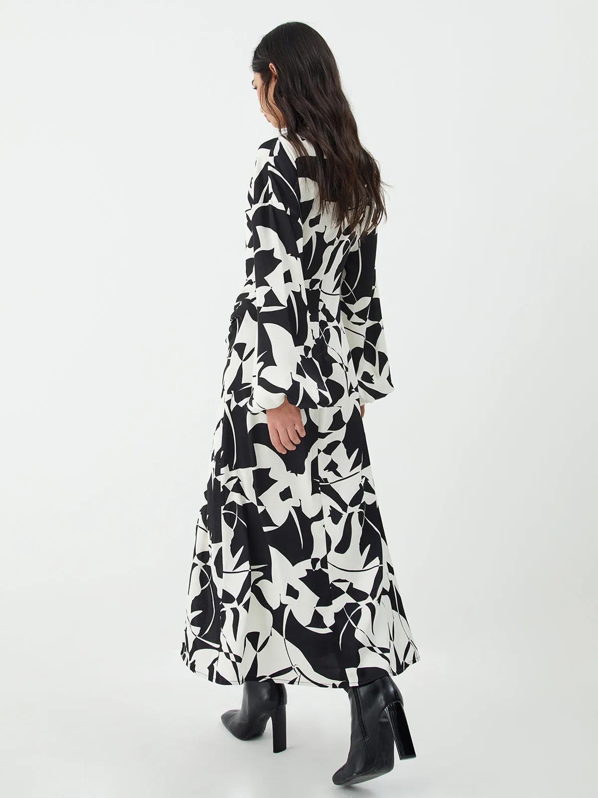 Floral Printed Graceful Split Long Dress