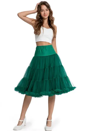 Fluffy Net Petticoat 25.5 Inches In Emerald Green