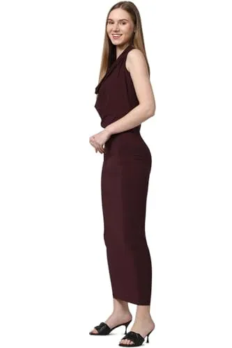 FOREVER 21 women's Polyester Classic Maxi Dress (599143_Maroon