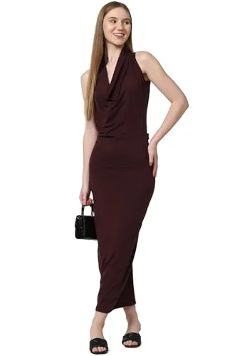 FOREVER 21 women's Polyester Classic Maxi Dress (599143_Maroon