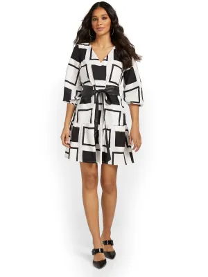 Geometric-Print Shift Dress