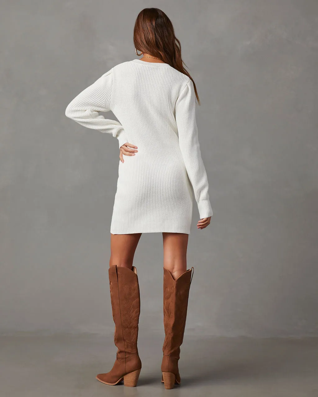 Getting Cozy Knit Sweater Dress