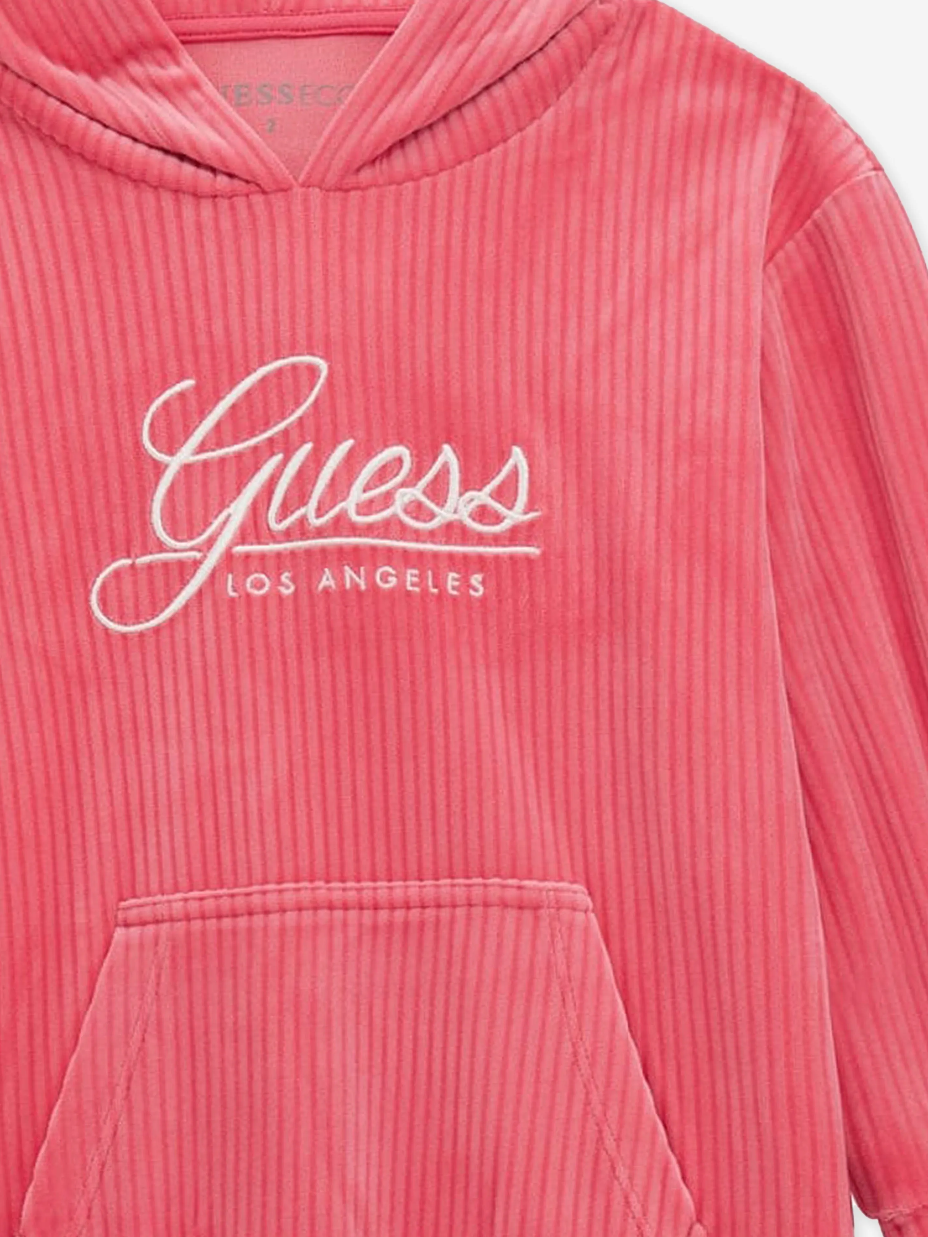 Guess Girls Corduroy Hooded Dress in Pink