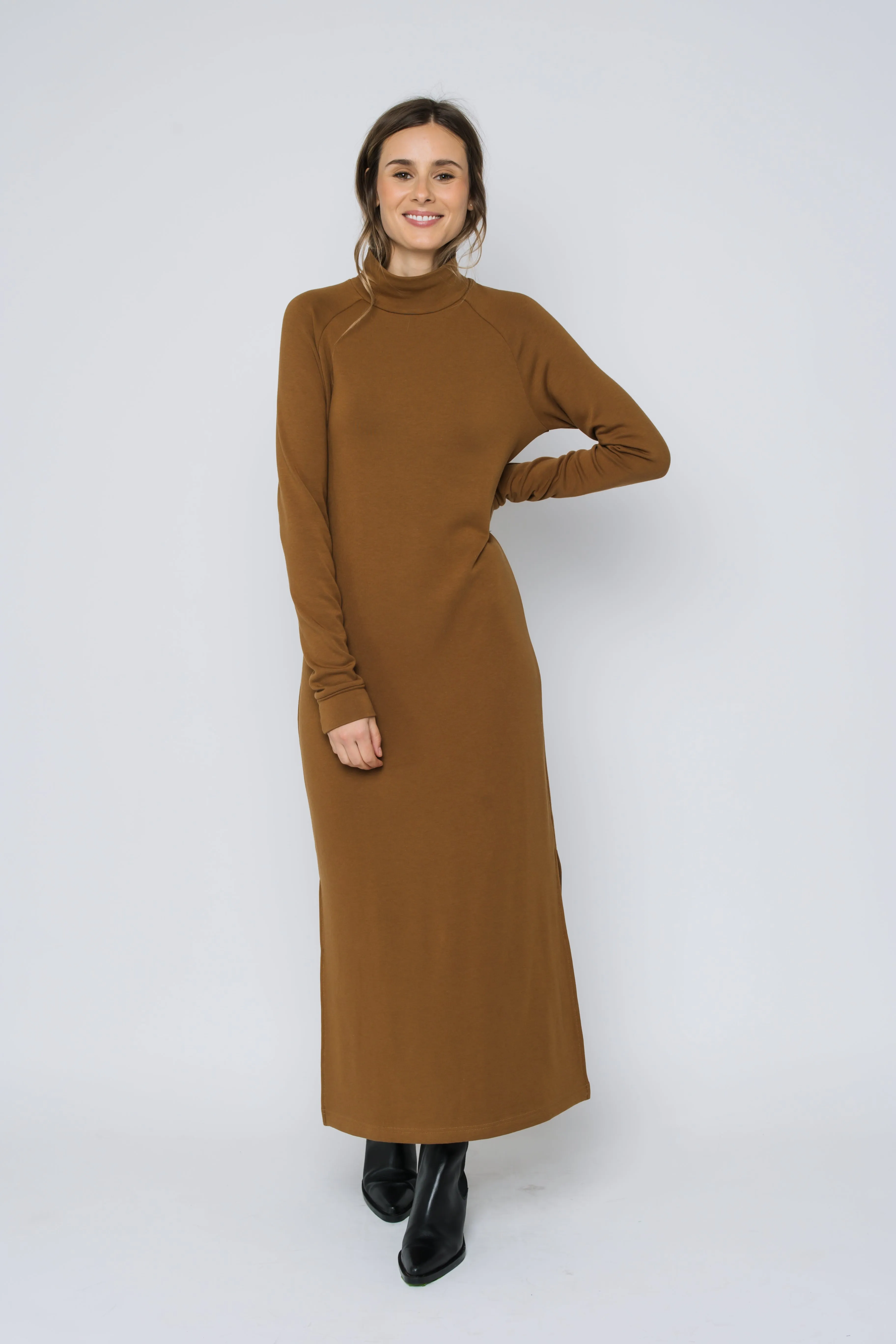 Ivy-Luxe Fleece Maxi Dress