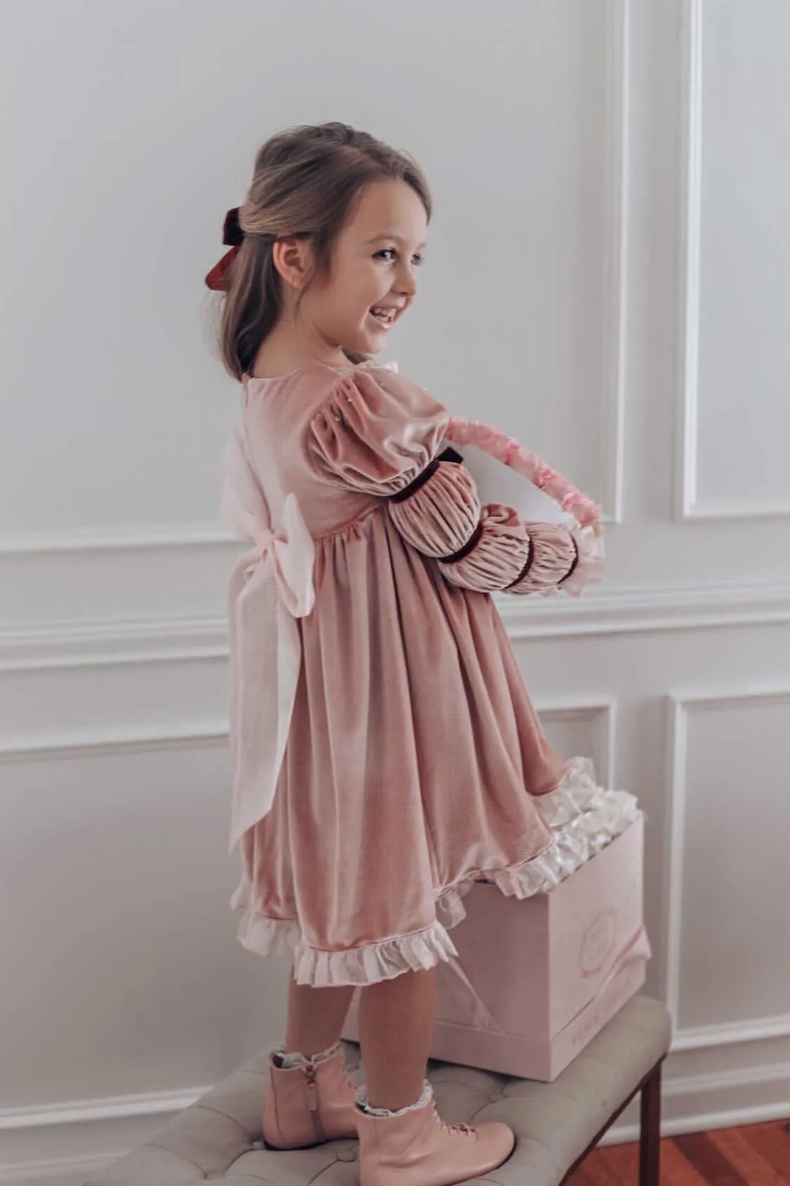 Juliette Pink Velour Dress