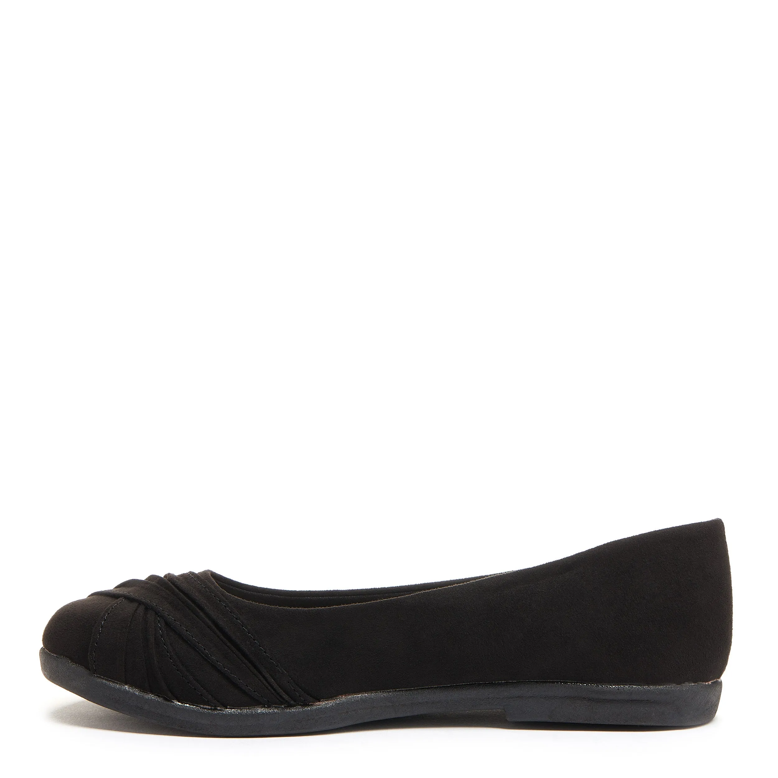 Jupiter Black Slip-On Casual Ballet Pump Shoes