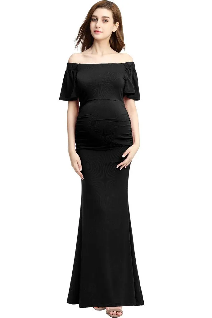 Kimi   Kai Abigail Maternity Maxi in Caviar