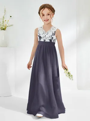 Lace Top Junior Bridesmaid Dresses Stormy