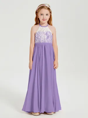 Long Chiffon Bridesmaid Dresses Lace Top Tahiti