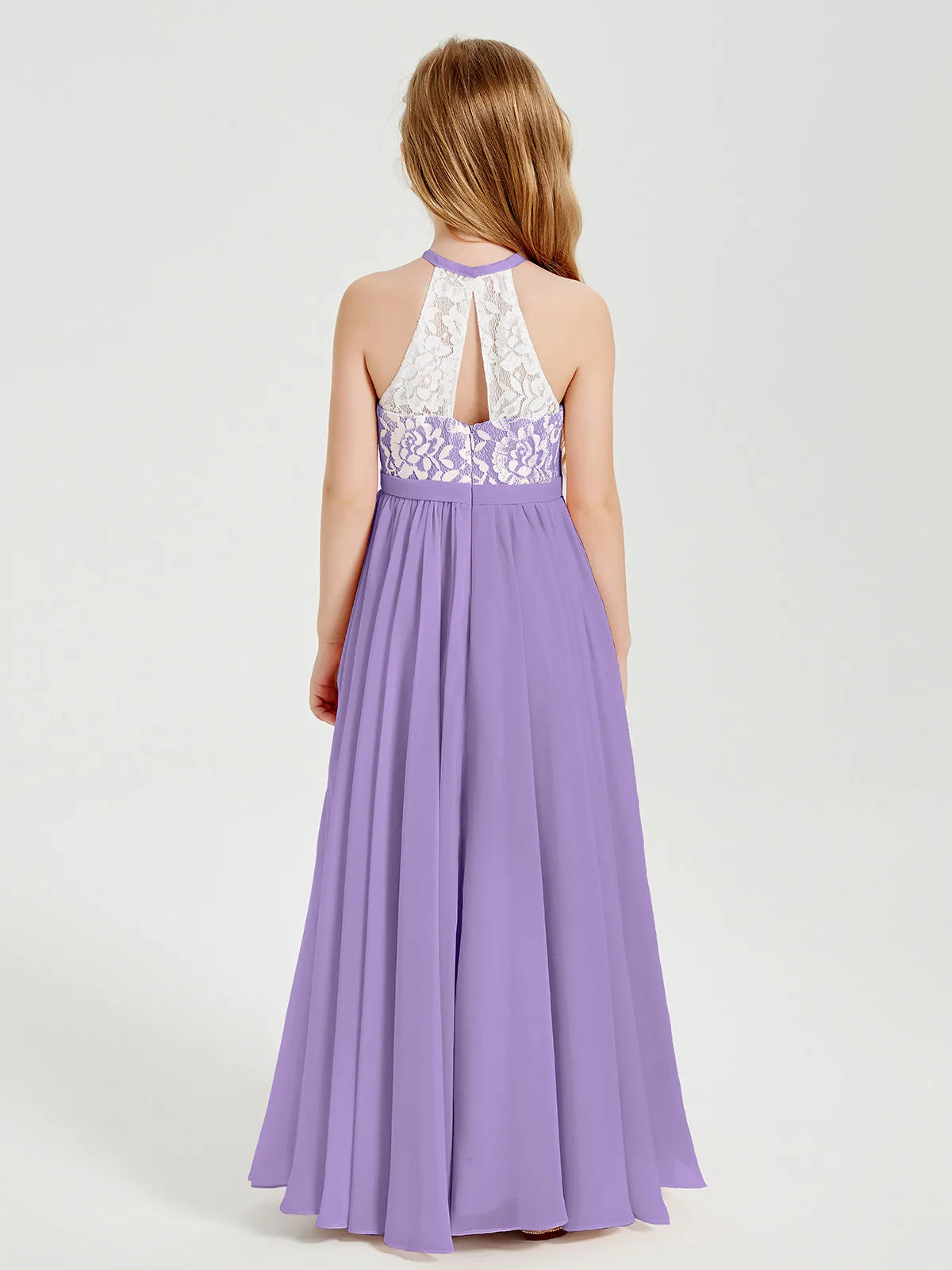 Long Chiffon Bridesmaid Dresses Lace Top Tahiti