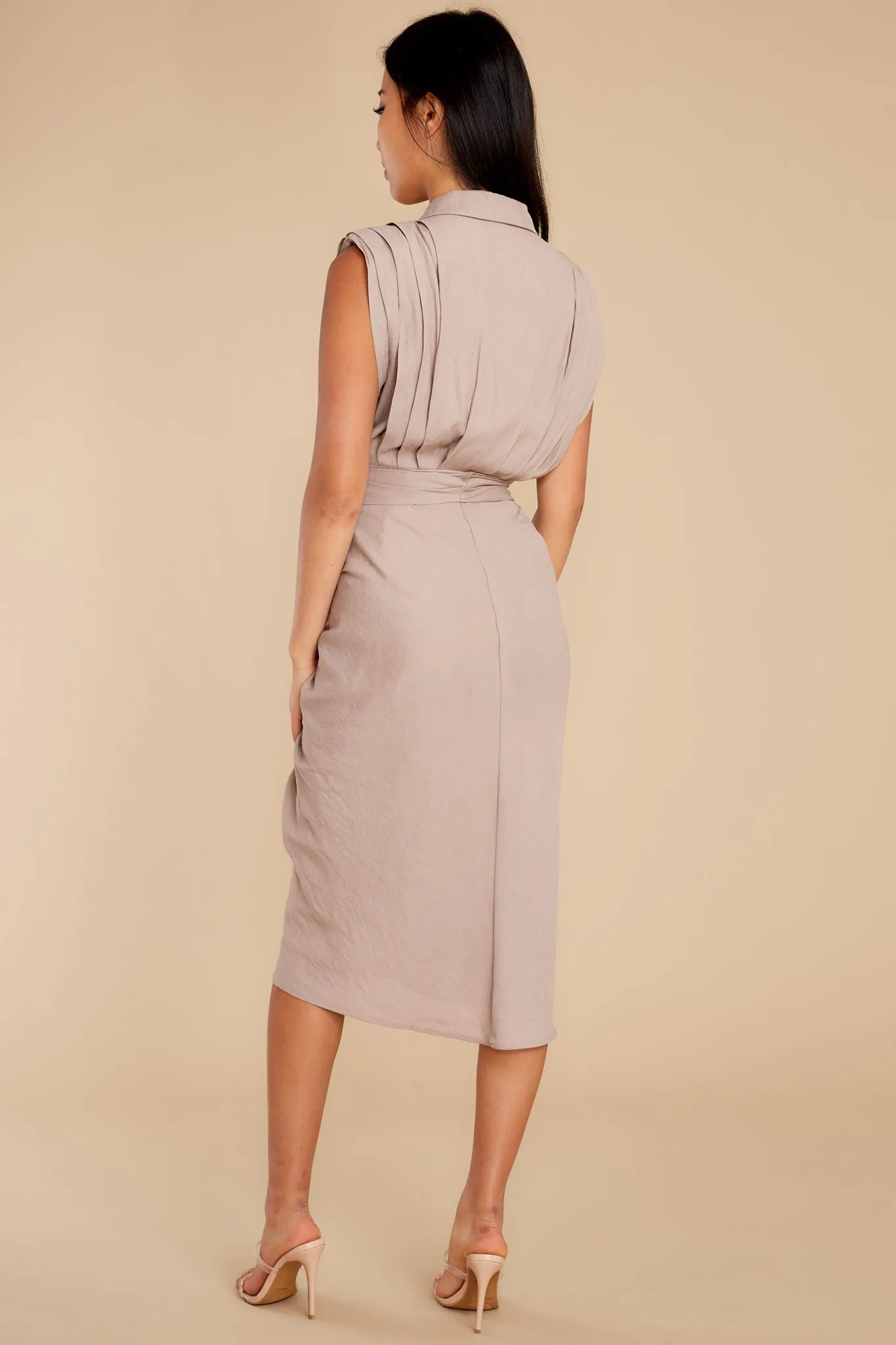 Made In Heaven Taupe Midi Dress