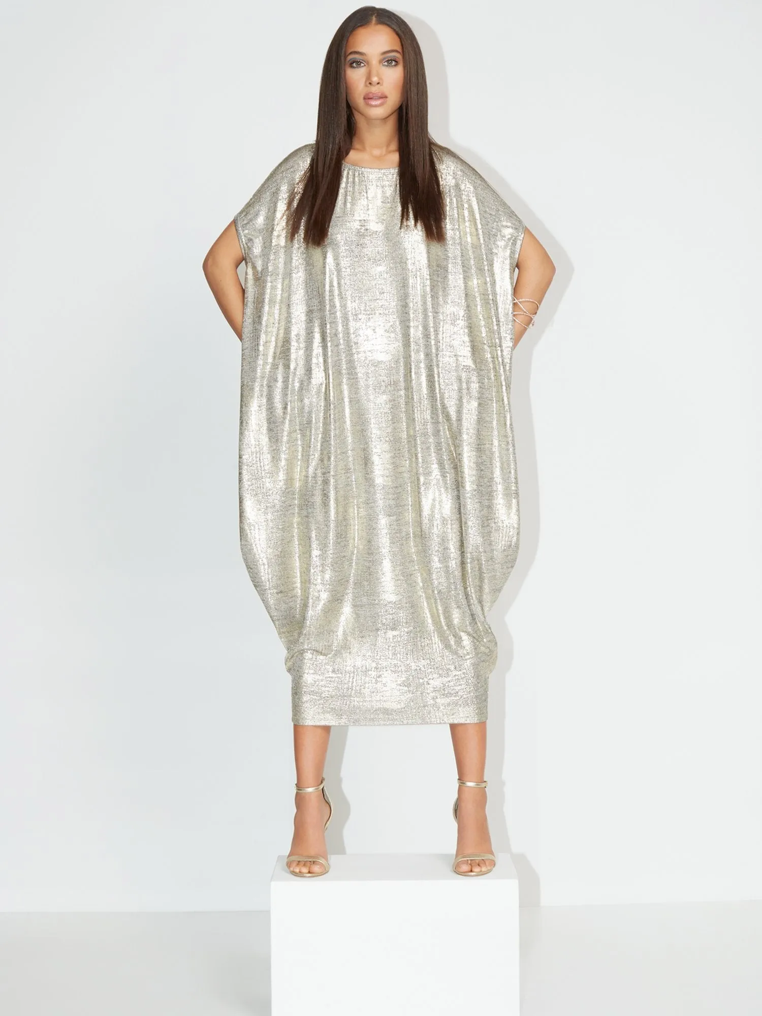 Metallic Dolman Knit Maxi Dress - NY&C Style System