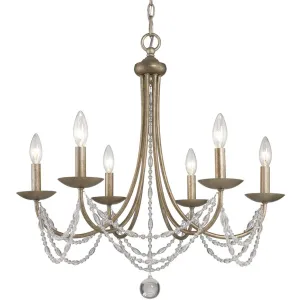 Mirabella 6 lights 25 in. Chandelier Gold Finish