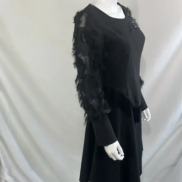 NWT Save The Queen Black Dress with Fringe/Beads/Lace