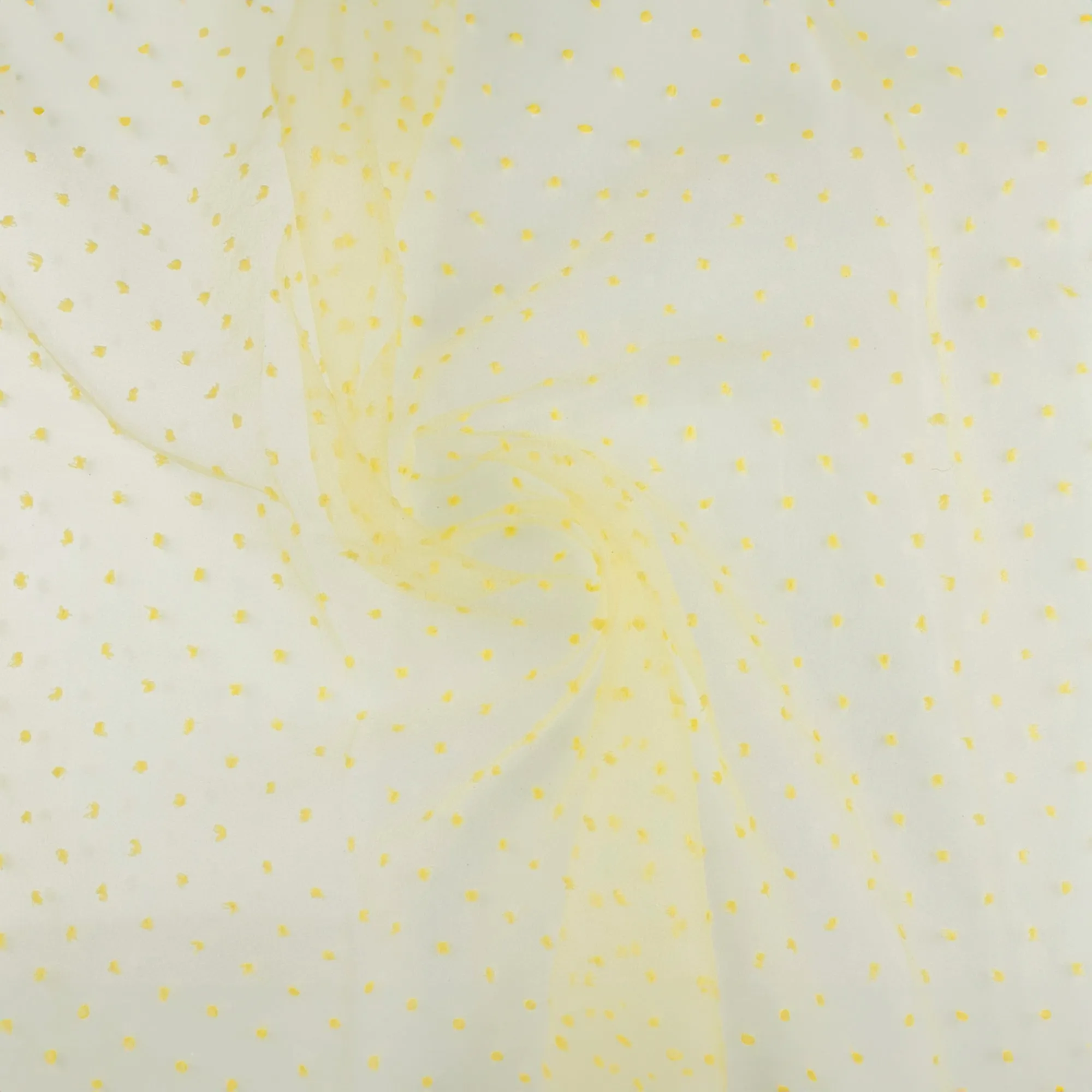 Organza with Embroidered Dot - DOTSY - Yellow