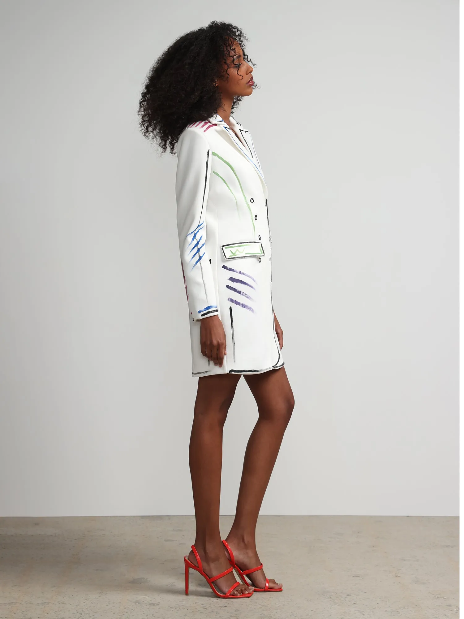 Paint-Stroke Blazer Dress