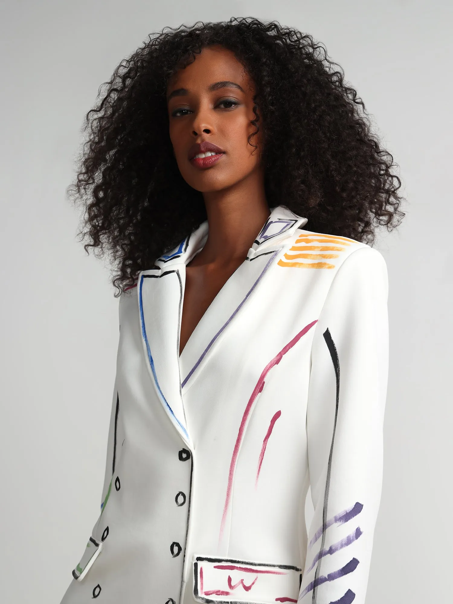 Paint-Stroke Blazer Dress