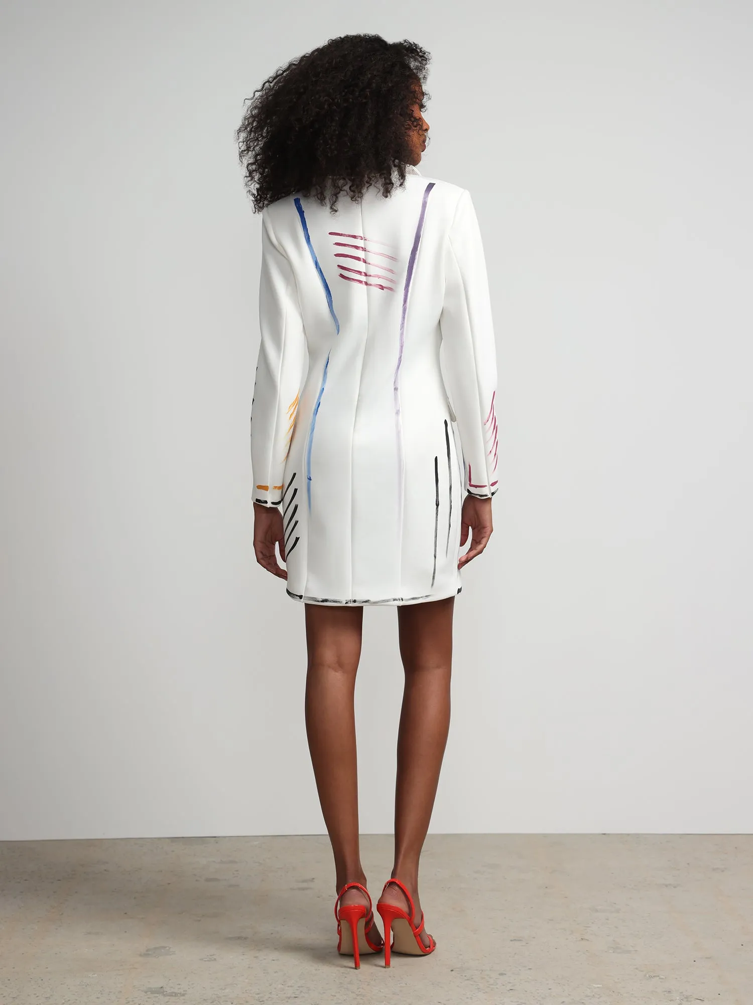 Paint-Stroke Blazer Dress